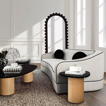 Cove Floor Mirror  Black  Timber