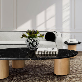 Freeform Marble Coffee Table Large Black