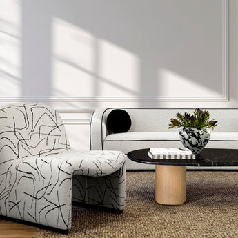 Freeform Marble Coffee Table Medium Black