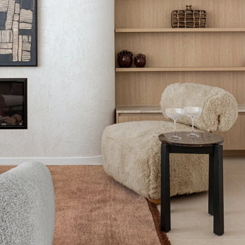 Odessa Marble Side Table Brown