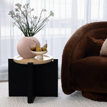 Portland Travertine Side Table