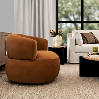 William Swivel Arm Chair Walnut