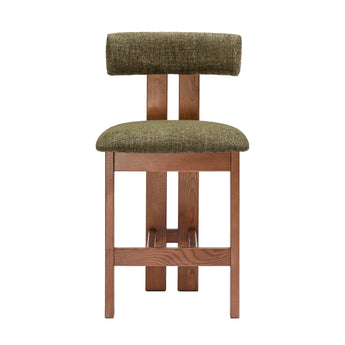 Addison Kitchen Stool Green - Walnut Legs
