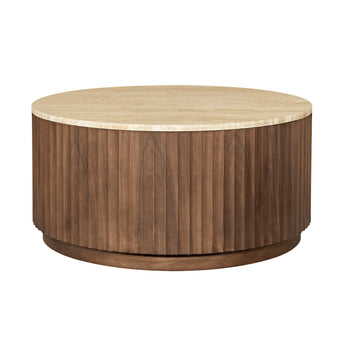 Forma Travertine Coffee Table Walnut