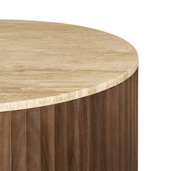Forma Travertine Coffee Table Walnut