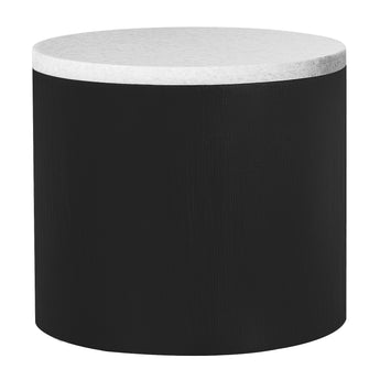 Hudson Marble Side Table  with Black Base