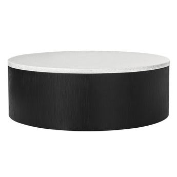 Hudson Marble Coffee Table  with Black Base