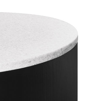 Hudson Marble Coffee Table  with Black Base