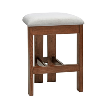 Moore Kitchen Stool Off White - Walnut Legs